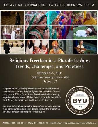 Image for The Eighteenth Annual International Law and Religion Symposium, 'Religious Freedom in a Pluralistic Age: Trends, Challenges, and Practices,' 2-4 October 2011