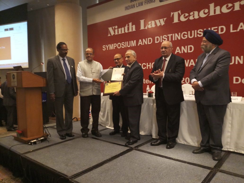 Image for Prof. (Dr.) Tahir Mahmood Receives N.R. Madhava Menon Best Law Teacher Award 2017